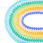 8Strands 8 Colors Baking Paint Frosted Glass Bead Strands, Rondelle, Faceted(32 Faceted)