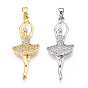 Латунные микро проложить кубического циркония подвески, без кадмия и без свинца, балерина