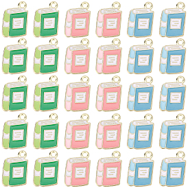 60шт 3 цвета позолоченный сплав эмалированные подвески, без кадмия и без свинца, книжное очарование