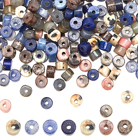 210 шт 7 стили натуральные бусины из смешанных драгоценных камней, диск, Heishi бусы