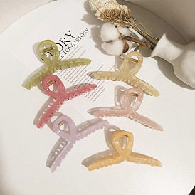 Candy-colored Hair Clip for Lazy Style - Transparent, Cross Clip, Bath Tray.