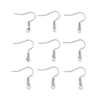 304 Stainless Steel Earring Hooks, with Horizontal Loop