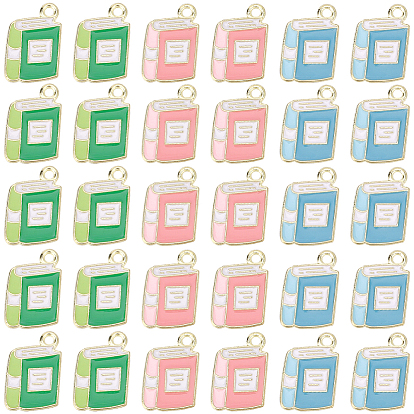 60шт 3 цвета позолоченный сплав эмалированные подвески, без кадмия и без свинца, книжное очарование