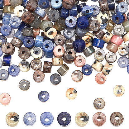 210 шт 7 стили натуральные бусины из смешанных драгоценных камней, диск, Heishi бусы