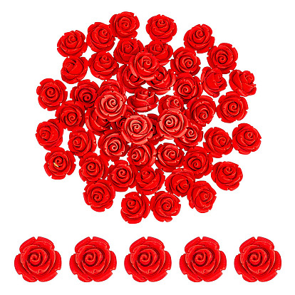 50шт. бусины из киновари, роза