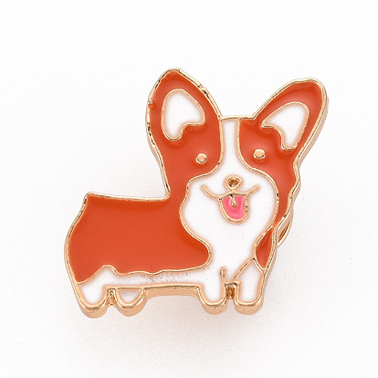 Broches en émail d'alliage de placage de crémaillère, épingles en émail, avec embrayages papillon, chien, sans cadmium et sans nickel et sans plomb, or et de lumière