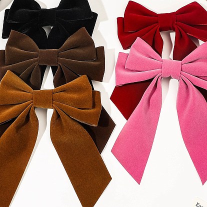 Заколки для волос из бархатной кожи аллигатора, аксессуары для волос для женщин и девочек, бантом