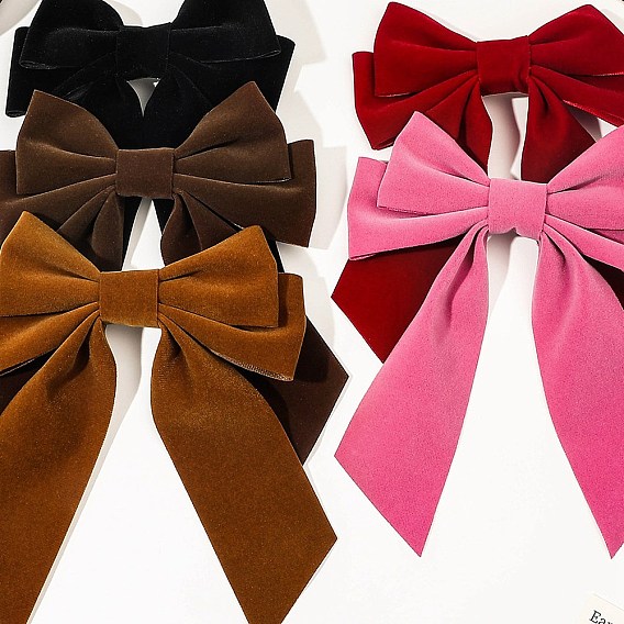 Заколки для волос из бархатной кожи аллигатора, аксессуары для волос для женщин и девочек, бантом