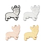 304 colgantes de acero inoxidable, encantos de perro Corgi, Pulido