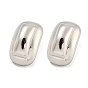 Rack Plating Brass Stud Earrings, Long-Lasting Plated, Lead Free & Cadmium Free,  Rectangle