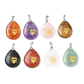 Природных драгоценных камней подвески, с реечной обшивкой латунными выводами, без кадмия и без свинца, очарование слезы