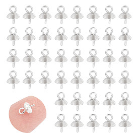 50 шт. 304 нержавеющая сталь чашка жемчужные штифты скобы булавки подвески, за половину пробурено бисера