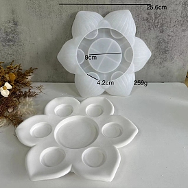 Lotus Flower Food Grade Silicone Candle Holder Molds, Resin Casting Molds, Clay Craft Mold Tools