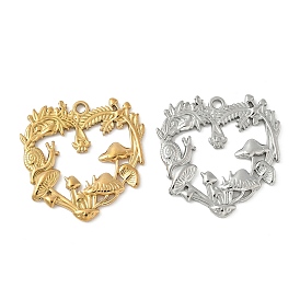 304 подвески из нержавеющей стали, подвески в виде грибной гирлянды в форме сердца, ионное покрытие (ip)