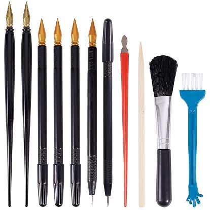 DIY Carve Kit, with Plastic Scratch Coloring Pen, Painting Brush, Dual Tip Scratching Coloring Pen, Small Brush, Small Scraper and Bamboo Sticks