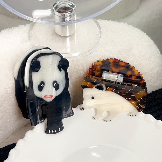 Заколки-коготки из ацетата целлюлозы с эффектом светоотражающих частиц для животных, аксессуары для волос, для женщин и девочек