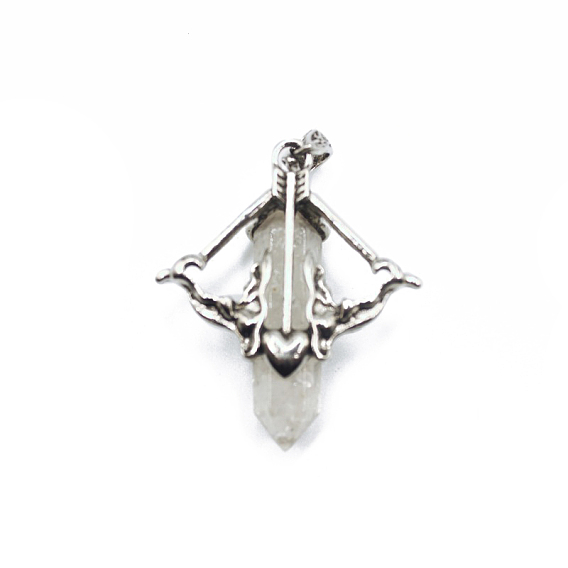 Gemstone Resin Pointed Pendants, Arrow Charms with Antique Silver Plated Alloy Findings