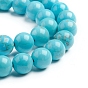 Natural Magnesite Beads Strands, Dyed & Heated, Round
