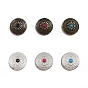 Кнопки сплава тибетский стиль, с имитацией синтетической бирюзы и железным винтом, цветок