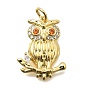 Латунные микро проложить кубического циркония подвески, сова прелести, долговечный, без свинца и без кадмия, стойки покрытие, с целью перехода в кольце