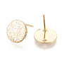 Hammered Brass Stud Earring Findings, Flat Round, Nickel Free