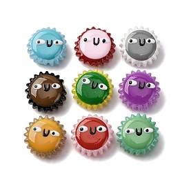 Бусины из стеклянной эмали, окрашенные методом запекания, бусины ручной работы, подсолнечник с плоским круглым