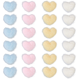 80 шт. 4 цвета шерсть и ткань украшения аксессуары, для поделок поделки, сердце