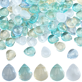 150шт 5 цвета прозрачные окрашенные распылением стеклянные бусины, сверху просверленные бусы, с блеском порошок, слеза