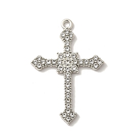 Подвески из сплава , со стразами, без свинца, без кадмии и без никеля, стойки покрытие, крестик