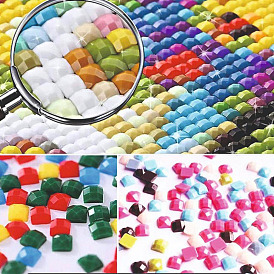 Cabochons en résine opaque, facette, carrée