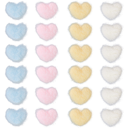 80 шт. 4 цвета шерсть и ткань украшения аксессуары, для поделок поделки, сердце