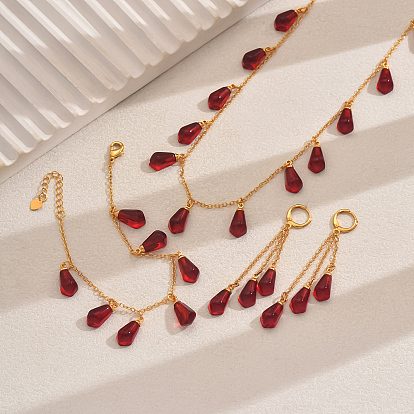 Браслеты с кисточками из смолы, серьги и ожерелья для невесты, свадебного вечера, железные украшения