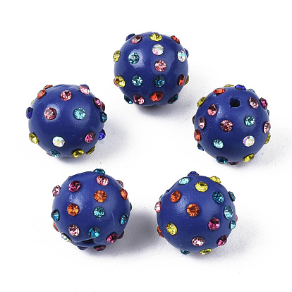 Polymer Clay Rhinestone Beads, Pave Disco Ball Beads, Round