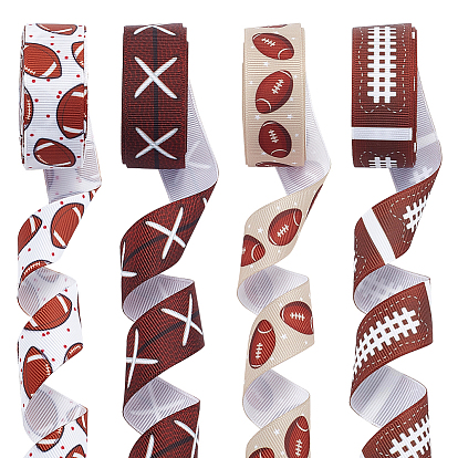 20 ярды 4 цвета полиэстеровая репсовая лента спортивная тема, односторонняя лента с принтом, плоский