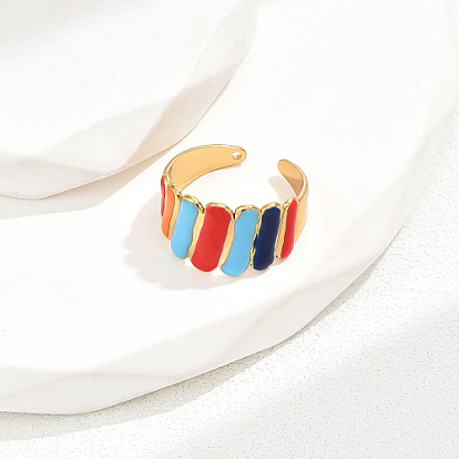 Stainless Steel Open Cuff Rings, Colorful