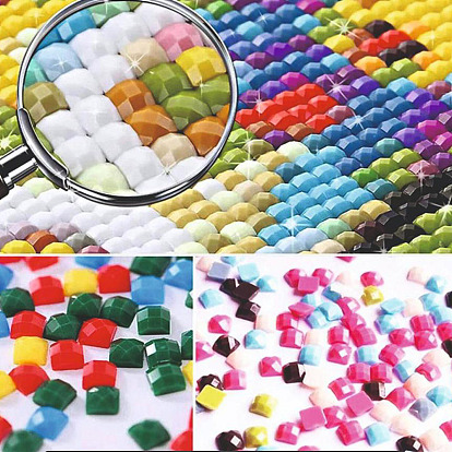 Cabochons en résine opaque, facette, carrée