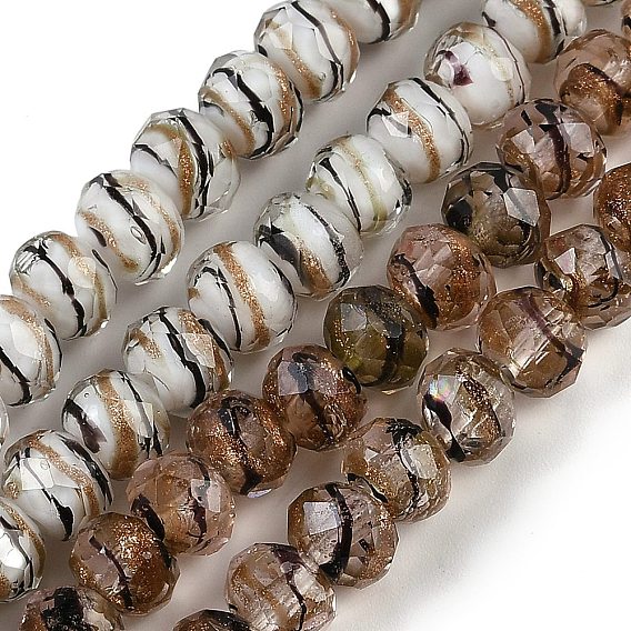 Ручной золотой песок бусины бисер нитей, граненые, рондель