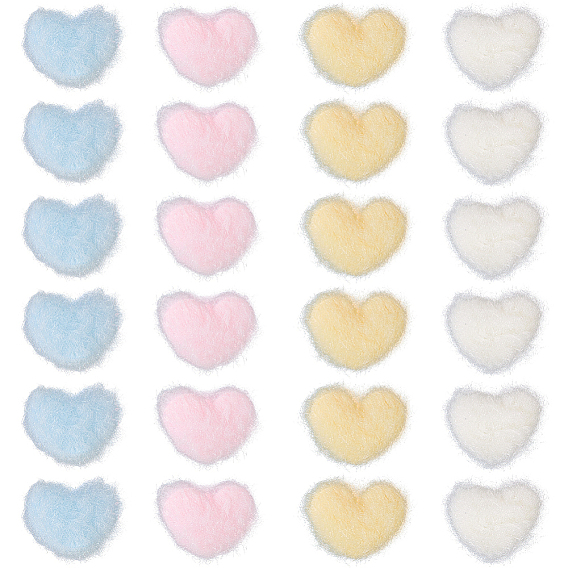 80 шт. 4 цвета шерсть и ткань украшения аксессуары, для поделок поделки, сердце