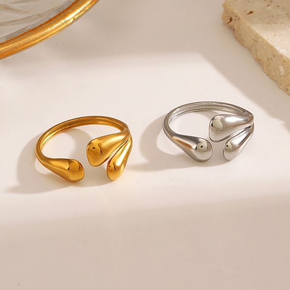 Открытые манжеты из нержавеющей стали, украшения для женщин, слеза