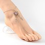 316 Surgical Stainless Steel Anklets, Barefoot Sandles, with Gemstone and Alloy Findings, 230mm