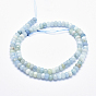Natural Aquamarine Beads Strands, Grade AB+, Faceted, Rondelle