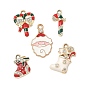 Подвески из сплава со стразами на рождественскую тематику, Эмаль стиле, золотые