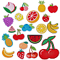 20 шт. 20 стили фрукты компьютерная вышивка ткань приклеиваемые/пришиваемые нашивки, аксессуары для костюма, аппликация