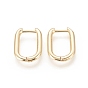 Brass Huggie Hoop Earrings, Long-Lasting Plated, Oval