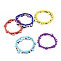 Glasperlen dehnen Armbänder, mit Polymer-Ton-Augenperlen