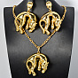 Комплекты из латунных серег-гвоздиков и ожерелий с подвесками для женщин, леопард