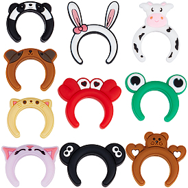 20шт. 10 стили силиконовых бусин с мультяшными животными