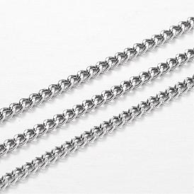 Ion Plating(IP) 304 Stainless Steel Curb Chains, Unwelded, For Jewelry Making