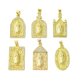 Real 18K Gold Plated Brass Micro Pave Clear Cubic Zirconia Pendants