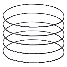 2 изготовление ожерелий из плетеного круглого вощеного шнура диаметром ⅛ дюйма, из нержавеющей стали застежками, цвет нержавеющей стали